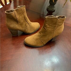 Breckelles Tan Suede Ankle Booties